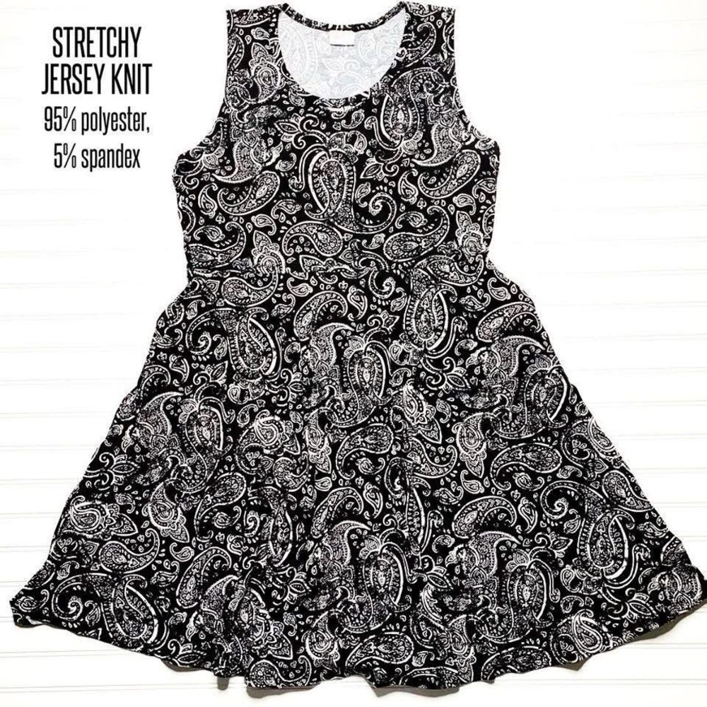 LuLaRoe Nicki Black and White Paisley Mini Dress